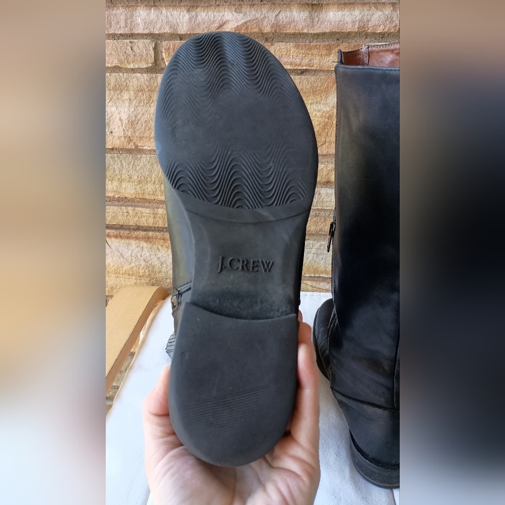 JCrew Black Knee-High Leather Riding Boots_9.5 - Picture 4 of 10